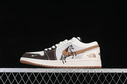 All categories Air Jordan Jordan series basketball shoes Air Jordan 1 Low High-end customized low-top sneakers Air Jordan 1 Low AJ1 Joe 1 North Face joint Year of the Horse limited high-end customized low-top retro basketball shoes XX2624-024